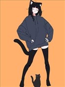 黑猫变成女孩子的故事